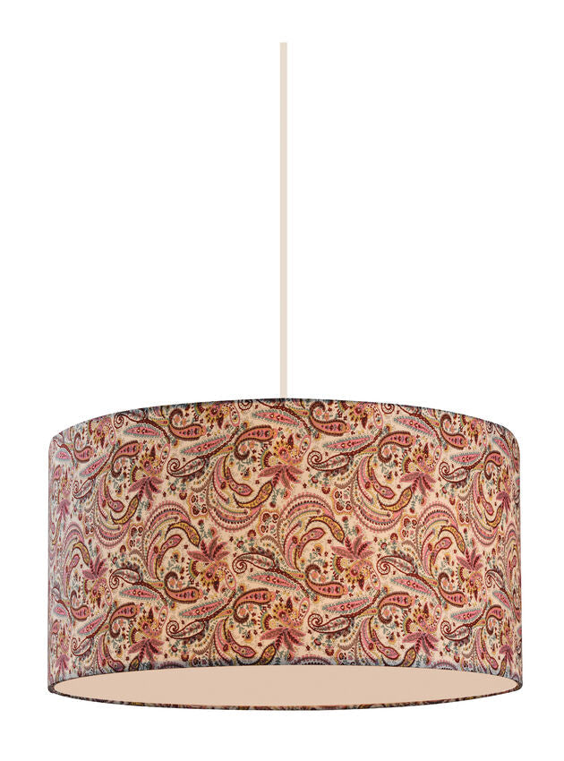 Z-Lite Astra 16" 3-Light Gloss White Pendant Light With Pink Fabric Shade