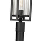 Z-Lite Aura 5013PHBR-567P-BK 1-Light Black Aluminum Outdoor Post Mounted Fixture With Clear Ribbed Glass Shade