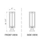 Z-Lite Aura 6" W x 15" H 1-Light Black Aluminum Outdoor Pier Mounted Fixture With Clear Ribbed Glass Shade