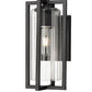 Z-Lite Aura 7" W x 13" H 1-Light Black Aluminum Outdoor Wall Light With Clear Ribbed Glass Shade