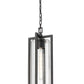 Z-Lite Aura 8" 1-Light Black Aluminum Outdoor Chain Mount Ceiling Fixture With Clear Ribbed Glass Shade