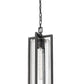 Z-Lite Aura 8" 1-Light Black Aluminum Outdoor Chain Mount Ceiling Fixture With Clear Ribbed Glass Shade
