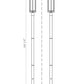Z-Lite Aura 8" W x 120" H 1-Light Black Aluminum Outdoor Post Mounted Fixture With Clear Ribbed Glass Shade