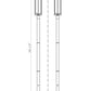 Z-Lite Aura 8" W x 144" H 1-Light Black Aluminum Outdoor Post Mounted Fixture With Clear Ribbed Glass Shade
