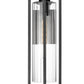 Z-Lite Aura 8" W x 22" H 1-Light Black Aluminum Outdoor Wall Light With Clear Ribbed Glass Shade
