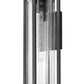 Z-Lite Aura 8" W x 22" H 1-Light Black Aluminum Outdoor Wall Light With Clear Ribbed Glass Shade