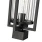 Z-Lite Aura 8" W x 25" H 1-Light Black Aluminum Outdoor Post Mount Fixture With Clear Ribbed Glass Shade