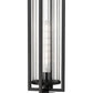 Z-Lite Aura 8" W x 25" H 1-Light Black Aluminum Outdoor Post Mount Fixture With Clear Ribbed Glass Shade