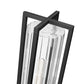Z-Lite Aura 8" W x 26" H 1-Light Black Aluminum Outdoor Post Mount Fixture With Clear Ribbed Glass Shade