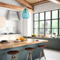 Z-Lite Ayra 12" 1-Light Brushed Nickel Pendant Light With Blue Glass Shade