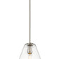 Z-Lite Ayra 12" 1-Light Brushed Nickel Pendant Light With Clear Glass Shade