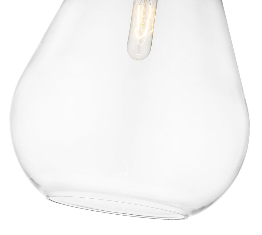 Z-Lite Ayra 12" 1-Light Brushed Nickel Pendant Light With Clear Glass Shade