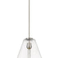 Z-Lite Ayra 12" 1-Light Brushed Nickel Pendant Light With Clear Glass Shade