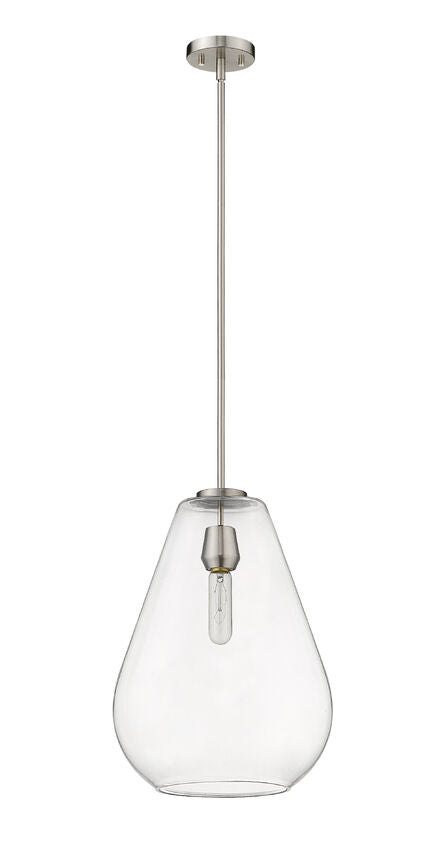 Z-Lite Ayra 12" 1-Light Brushed Nickel Pendant Light With Clear Glass Shade
