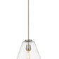 Z-Lite Ayra 12" 1-Light Brushed Nickel Pendant Light With Clear Glass Shade