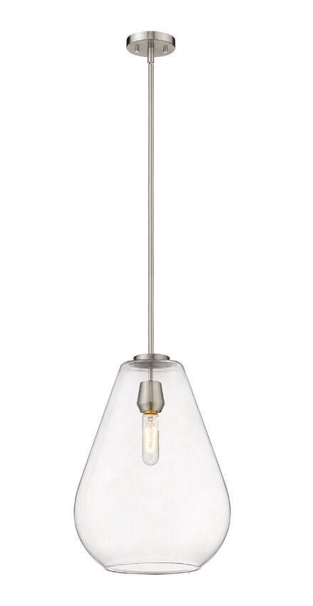Z-Lite Ayra 12" 1-Light Brushed Nickel Pendant Light With Clear Glass Shade