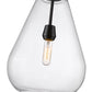 Z-Lite Ayra 12" 1-Light Matte Black Steel Clear Glass Shade Pendant Light