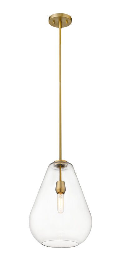 Z-Lite Ayra 12" 1-Light Olde Brass Pendant Light With Clear Glass Shade
