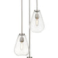 Z-Lite Ayra 18" 3-Light Brushed Nickel Pendant Light With Clear Glass Shade