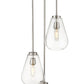 Z-Lite Ayra 18" 3-Light Brushed Nickel Pendant Light With Clear Glass Shade