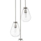 Z-Lite Ayra 18" 3-Light Brushed Nickel Pendant Light With Clear Glass Shade