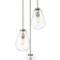 Z-Lite Ayra 18" 3-Light Brushed Nickel Pendant Light With Clear Glass Shade