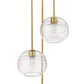 Z-Lite Ayra 18" 3-Light Olde Brass Pendant Light With Clear Glass Shade