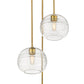 Z-Lite Ayra 18" 3-Light Olde Brass Pendant Light With Clear Glass Shade