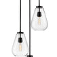 Z-Lite Ayra 3-Light Medium Bulb Base Matte Black Steel Clear Glass Shade Chandelier