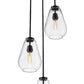 Z-Lite Ayra 3-Light Medium Bulb Base Matte Black Steel Clear Glass Shade Chandelier