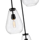 Z-Lite Ayra 3-Light Medium Bulb Base Matte Black Steel Clear Glass Shade Chandelier