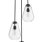 Z-Lite Ayra 3-Light Medium Bulb Base Matte Black Steel Clear Glass Shade Chandelier