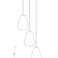 Z-Lite Ayra 3-Light Medium Bulb Base Matte Black Steel Clear Glass Shade Chandelier
