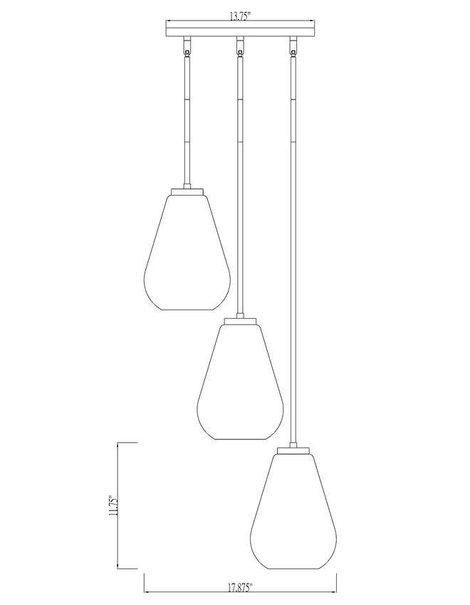 Z-Lite Ayra 3-Light Medium Bulb Base Matte Black Steel Clear Glass Shade Chandelier