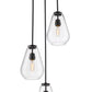 Z-Lite Ayra 3-Light Medium Bulb Base Matte Black Steel Clear Glass Shade Chandelier