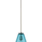 Z-Lite Ayra 8" 1-Light Brushed Nickel Pendant Light With Blue Glass Shade