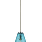 Z-Lite Ayra 8" 1-Light Brushed Nickel Pendant Light With Blue Glass Shade