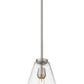 Z-Lite Ayra 8" 1-Light Brushed Nickel Pendant Light With Clear Glass Shade