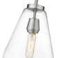 Z-Lite Ayra 8" 1-Light Brushed Nickel Pendant Light With Clear Glass Shade