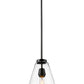 Z-Lite Ayra 8" 1-Light Medium Bulb Base Matte Black Steel Clear Glass Shade Pendant Light