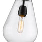 Z-Lite Ayra 8" 1-Light Medium Bulb Base Matte Black Steel Clear Glass Shade Pendant Light