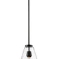Z-Lite Ayra 8" 1-Light Medium Bulb Base Matte Black Steel Clear Glass Shade Pendant Light