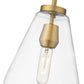 Z-Lite Ayra 8" 1-Light Olde Brass Pendant Light With Clear Glass Shade