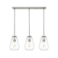 Z-Lite Ayra 8" 3-Light Brushed Nickel Island Light With Clear Glass Shade