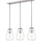 Z-Lite Ayra 8" 3-Light Brushed Nickel Island Light With Clear Glass Shade