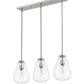 Z-Lite Ayra 8" 3-Light Brushed Nickel Island Light With Clear Glass Shade