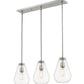 Z-Lite Ayra 8" 3-Light Brushed Nickel Island Light With Clear Glass Shade