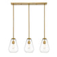 Z-Lite Ayra 8" 3-Light Olde Brass Island Light With Clear Glass Shade