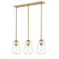 Z-Lite Ayra 8" 3-Light Olde Brass Island Light With Clear Glass Shade
