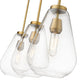 Z-Lite Ayra 8" 3-Light Olde Brass Island Light With Clear Glass Shade